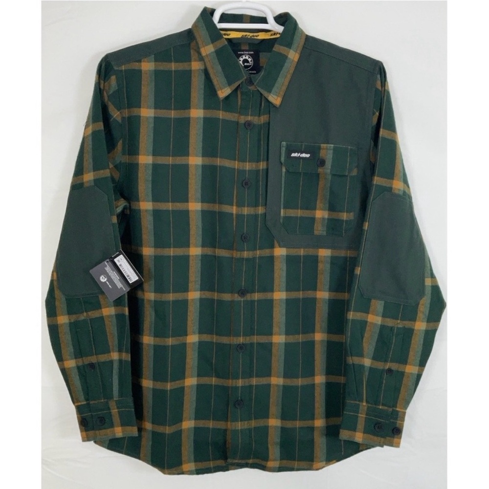 Ski-Doo Plaid Flannel Button up Shirt Large
